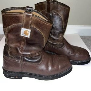 Carhartt Men's SQUARE STEEL TOE WELLINGTON BOOT CMP1218 Size 9M All Leather